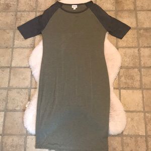 Olive and Charcoal Supersoft Midi Dress Size Large